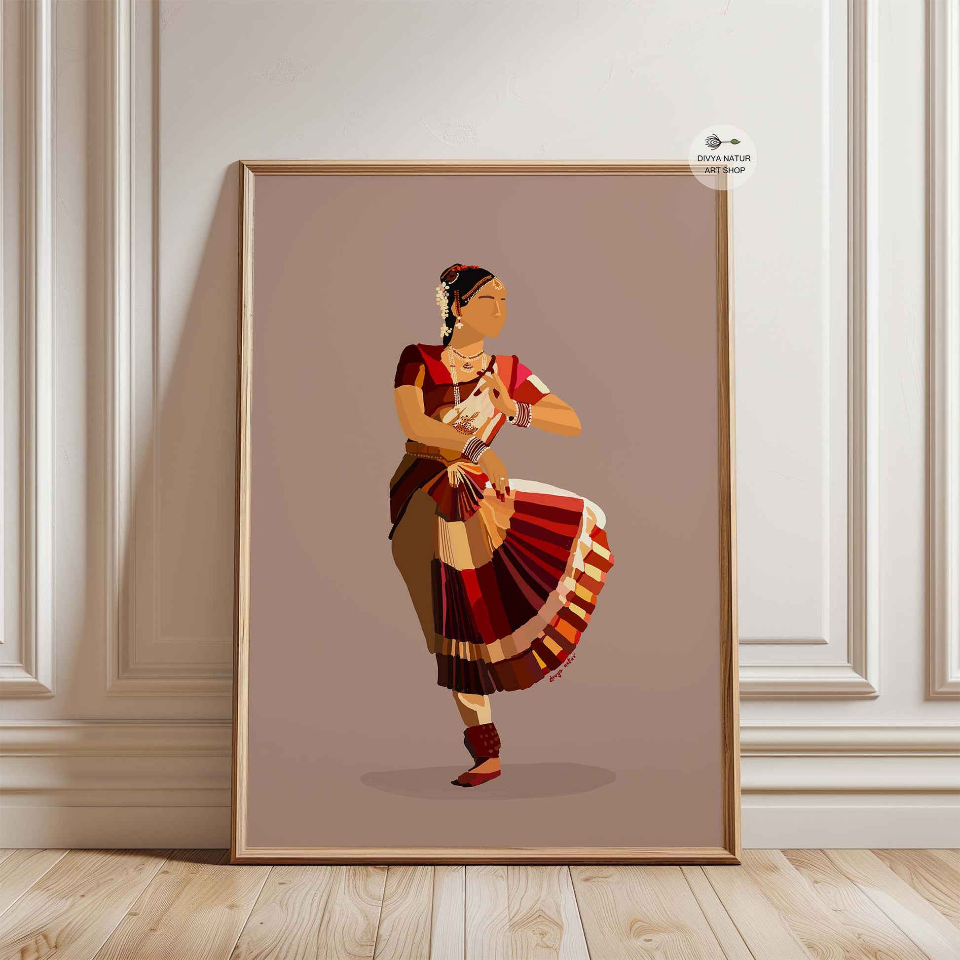 Indian traditional dance vector artwork