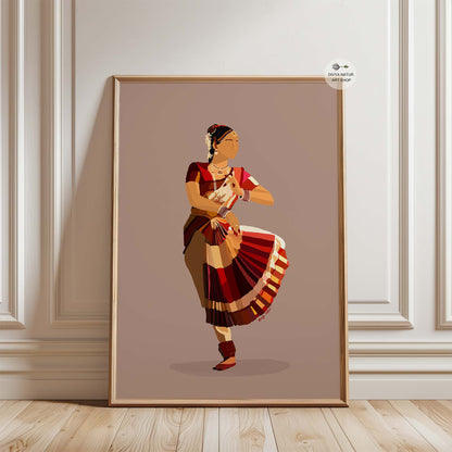Indian traditional dance vector artwork