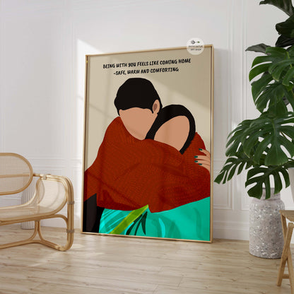 Anniversary gift art featuring a heartfelt love quote.
