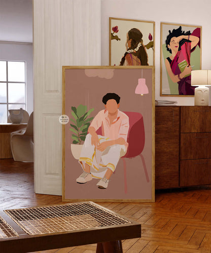 Cozy and sophisticated wall decor with a boho vibe.
