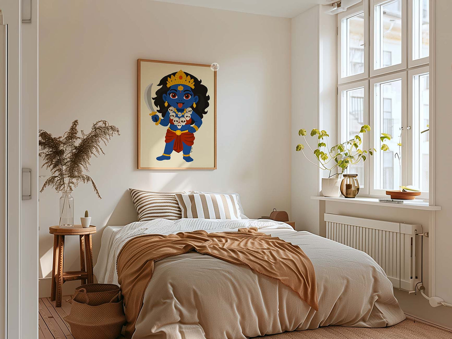 Baby Kali illustration blending modern style with traditional symbolism