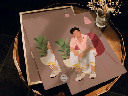 Digital painting of a man in traditional clothing.