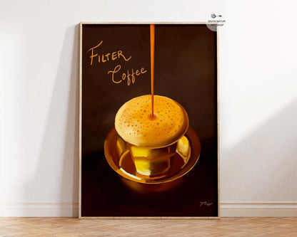 Filter Coffee painting in brass tumbler