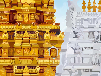 Premium Tirupati temple artwork for puja room, meditation, and South Indian cultural décor