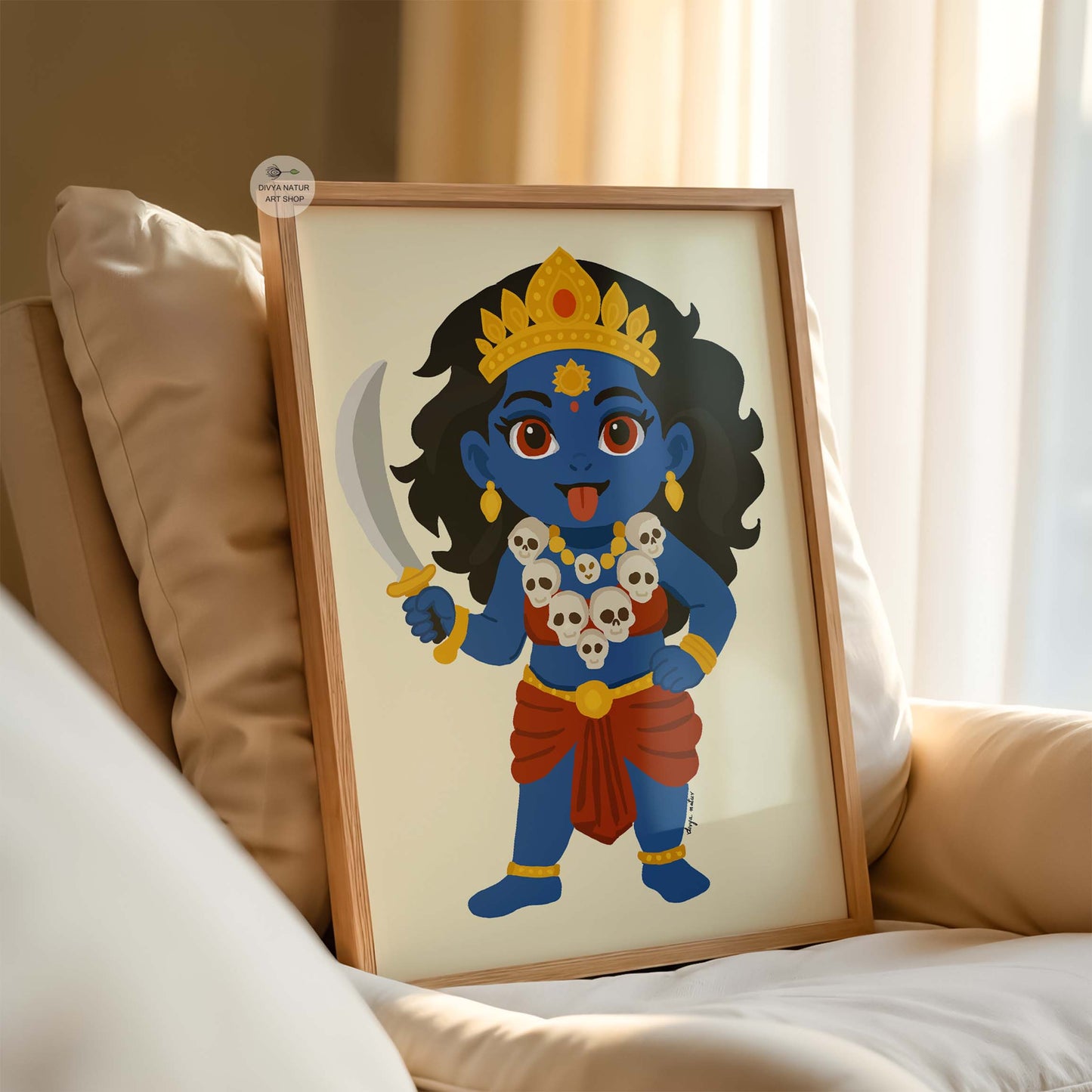 Hindu goddess Kali artwork symbolizing divine strength and purity