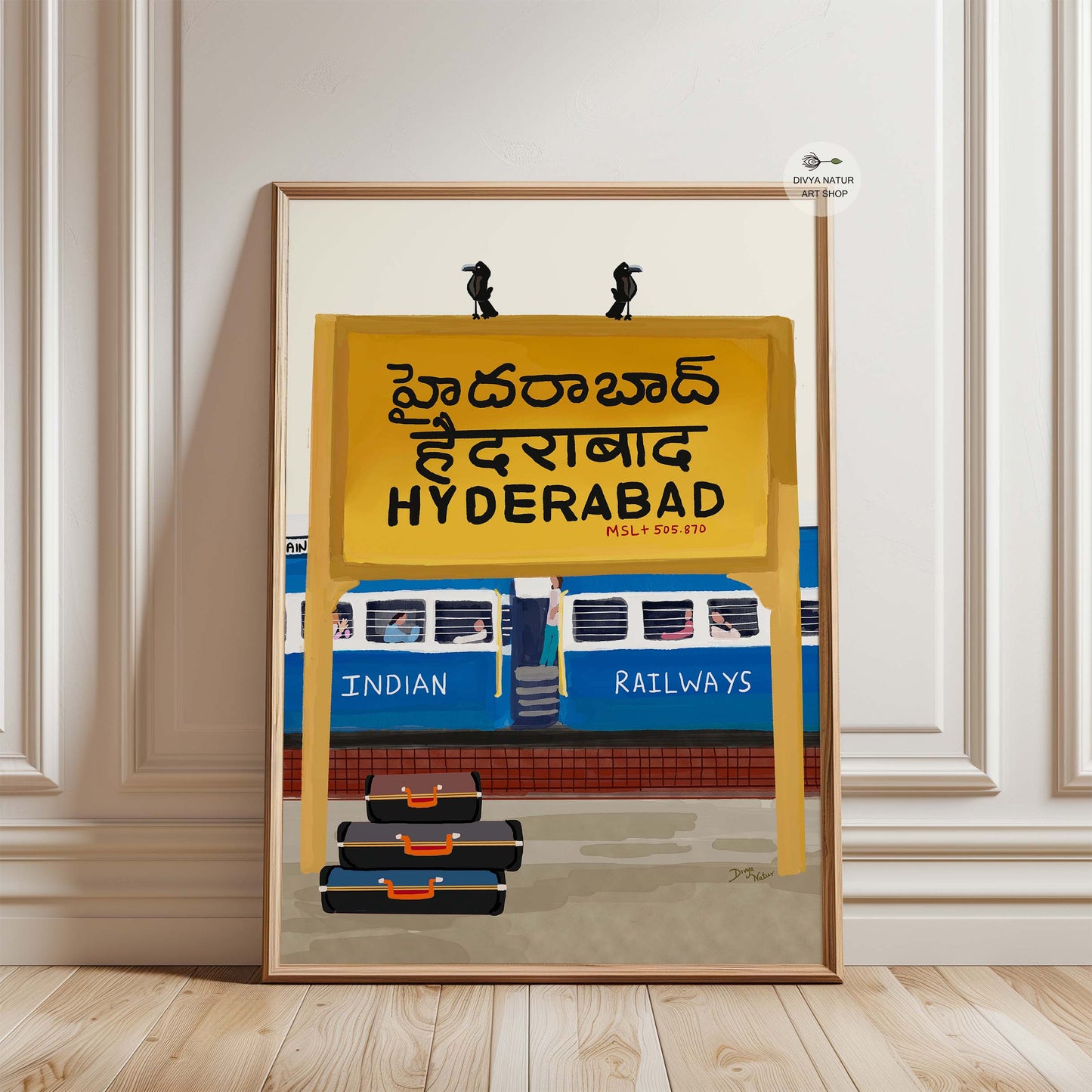 Hyderabad railway station art evoking the excitement and charm of Indian travel.