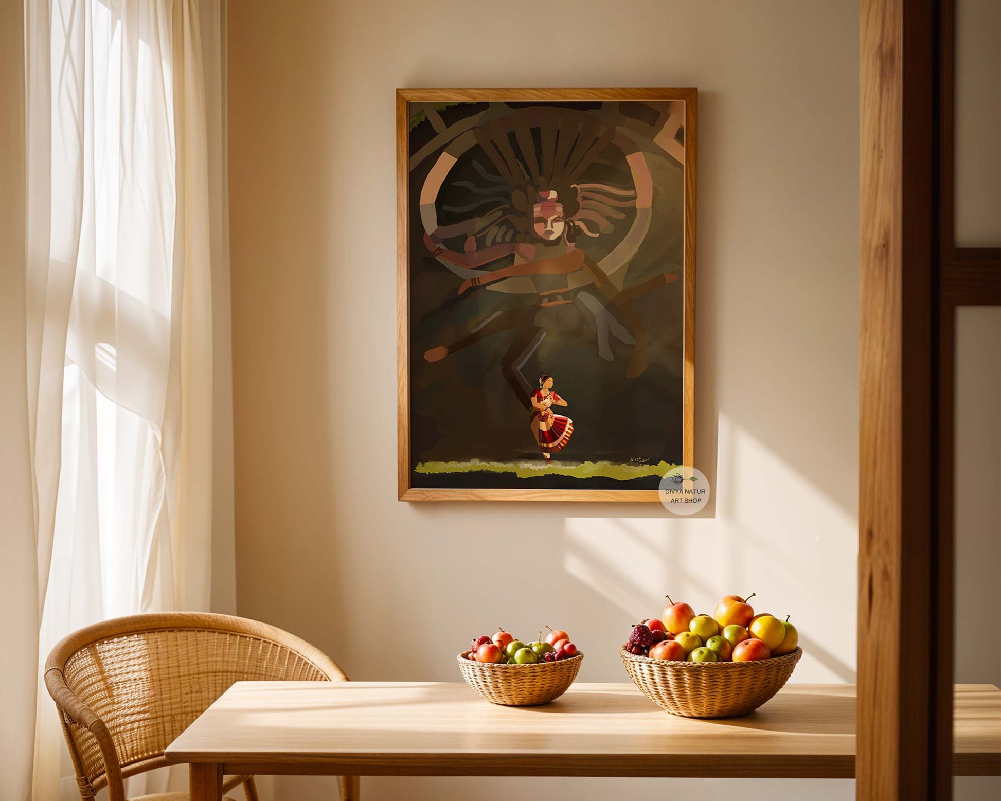 Stunning Nataraja wall art celebrating Indian classical dance and divinity