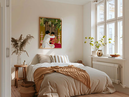  Ethnic Indian wall art featuring Tamil bride and groom