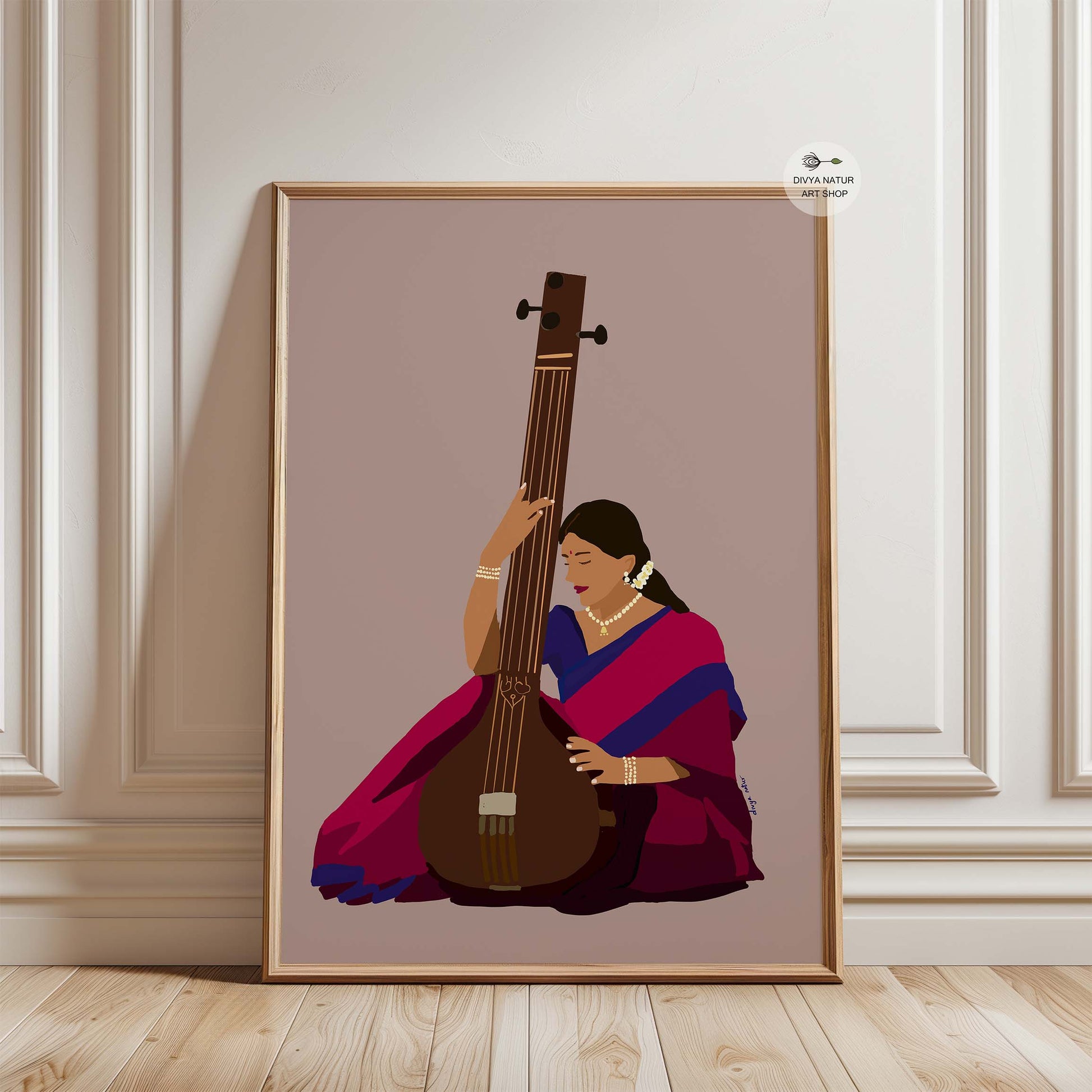Cultural Indian music decor perfect for meditation spaces.