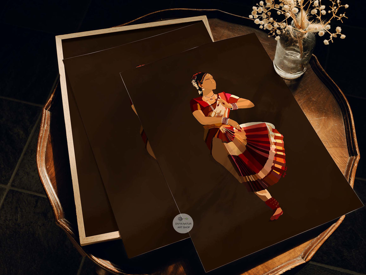 Printable Bharatanatyam art, perfect for dance lovers and art collectors