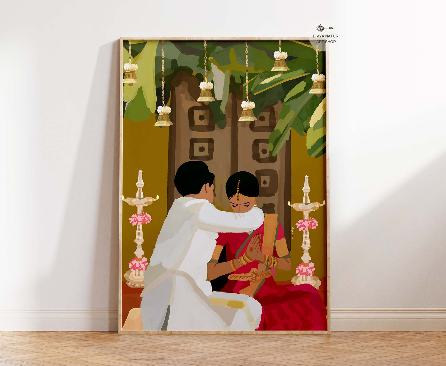 South Indian wedding fine art print of Tamil couple during Hindu ceremony
