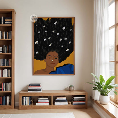 Elegant feminine art representing calm and inner strength