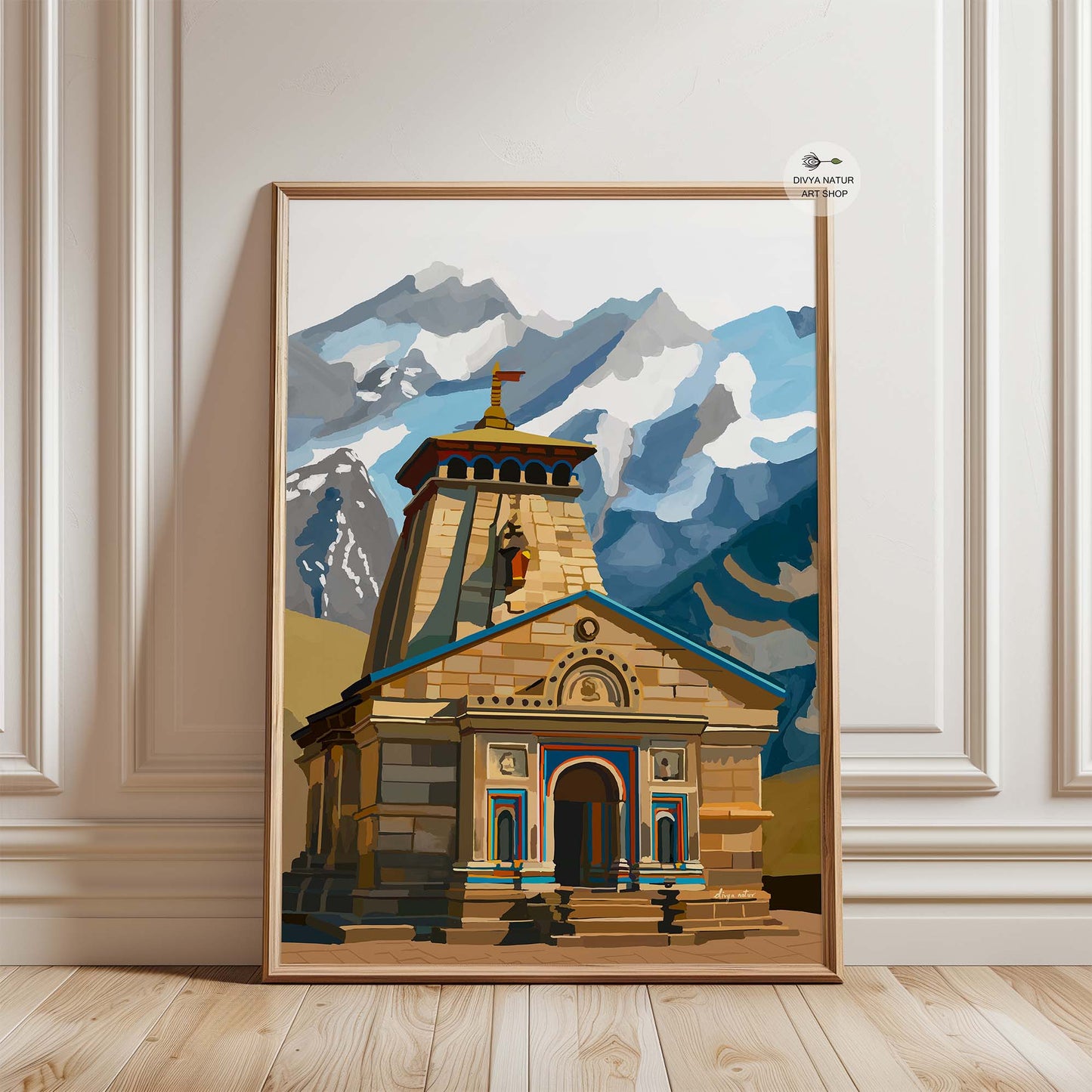 Lord Shiva’s Kedarnath Temple artwork for spiritual and cultural décor