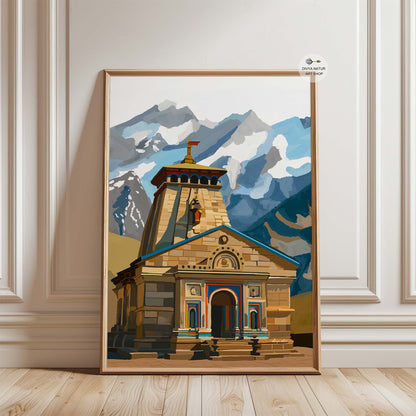 Lord Shiva’s Kedarnath Temple artwork for spiritual and cultural décor