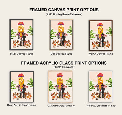 Premium Indian fine art print featuring chenda drummers beside a festival elephant