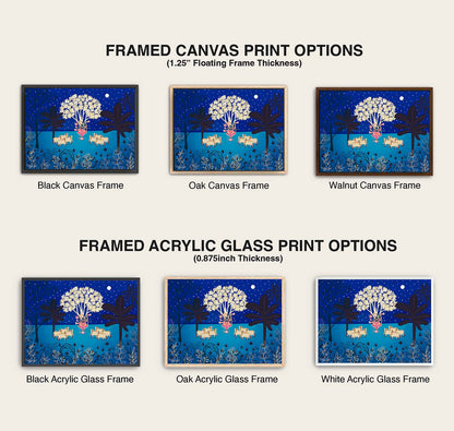 Spiritual Indian wall art depicting Krishna under a tree with sacred cows.