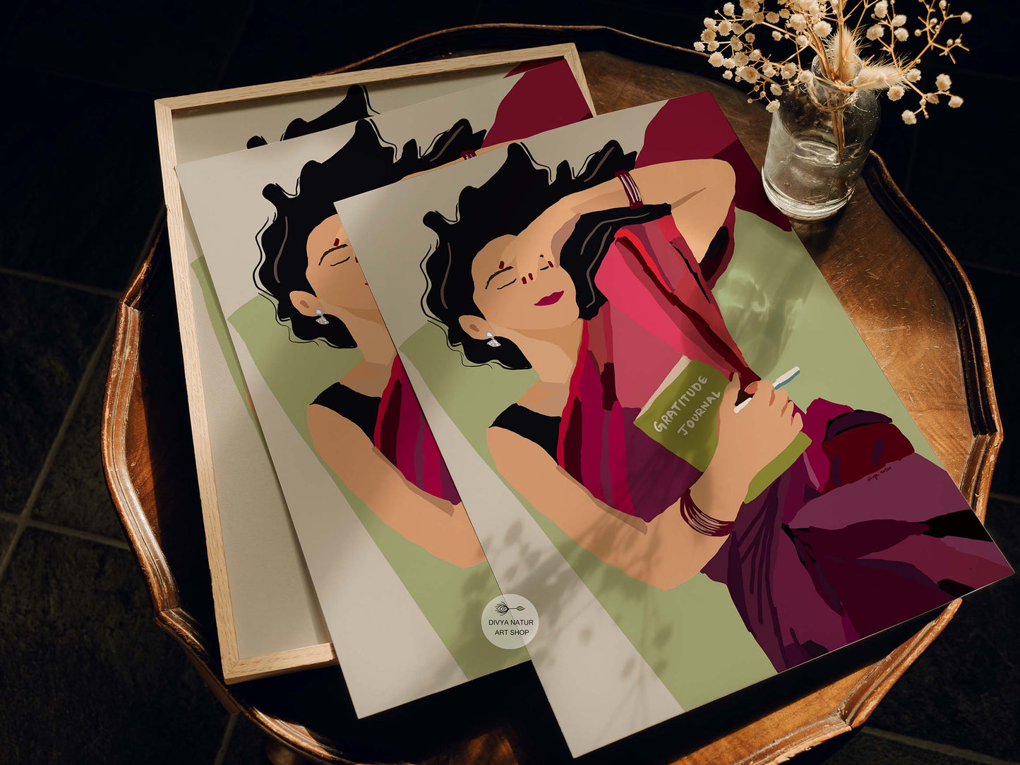 Cozy and warm-toned digital painting for self-care enthusiasts.