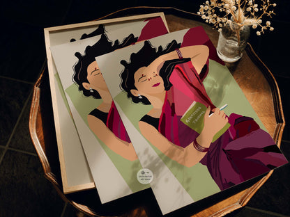 Cozy and warm-toned digital painting for self-care enthusiasts.