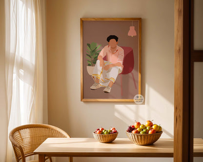 Minimalist faceless fashion art for modern interiors.