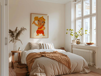 Baby Hanuman Fine Art Print – Spiritual Kids Room Wall Decor