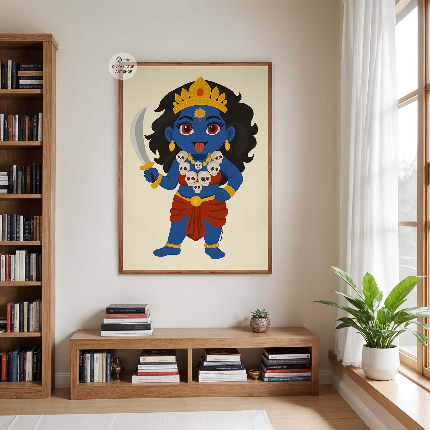 Indian mythology fine art print featuring baby Kali with ornaments