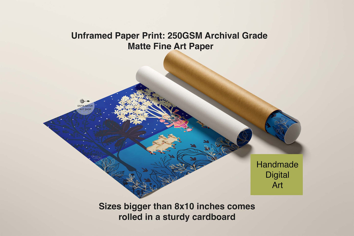 Vibrant devotional wall art celebrating Indian heritage and folk traditions.