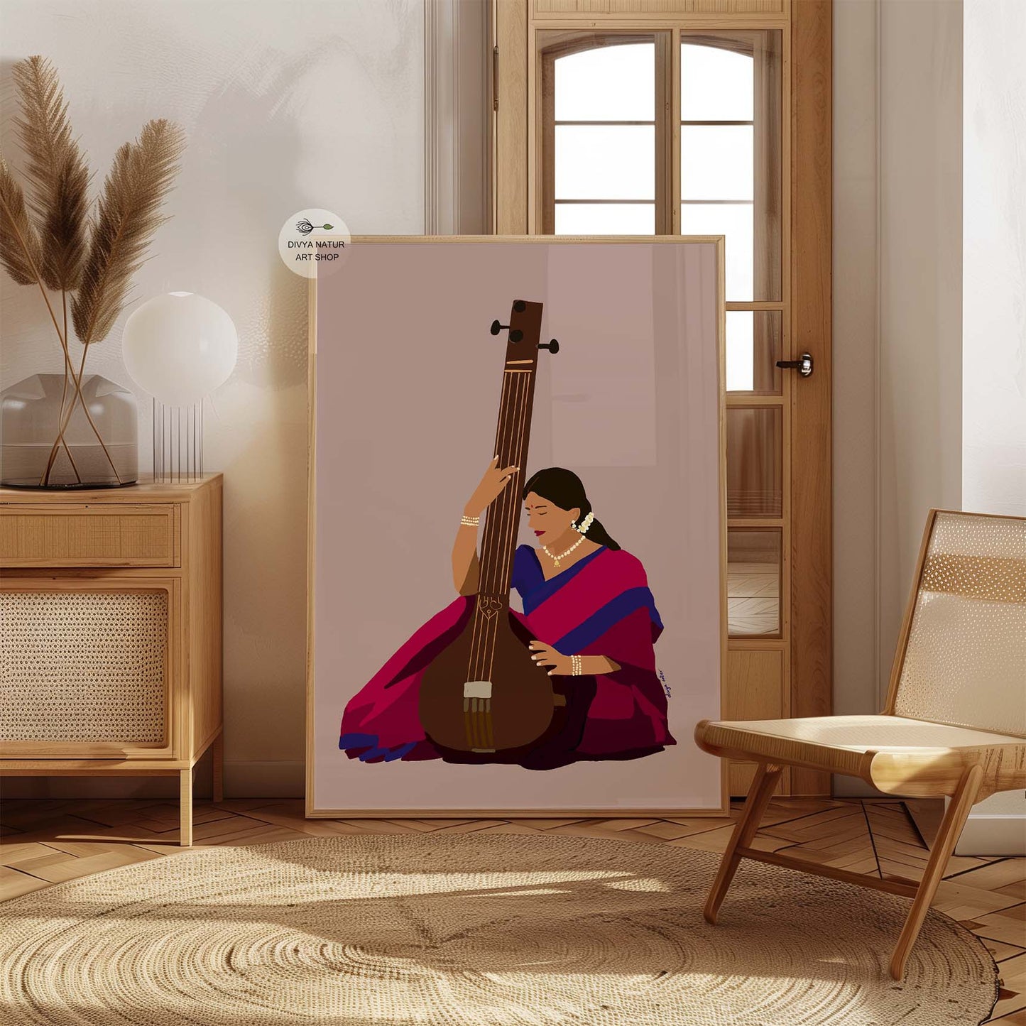Serene and artistic tribute to Indian classical music.