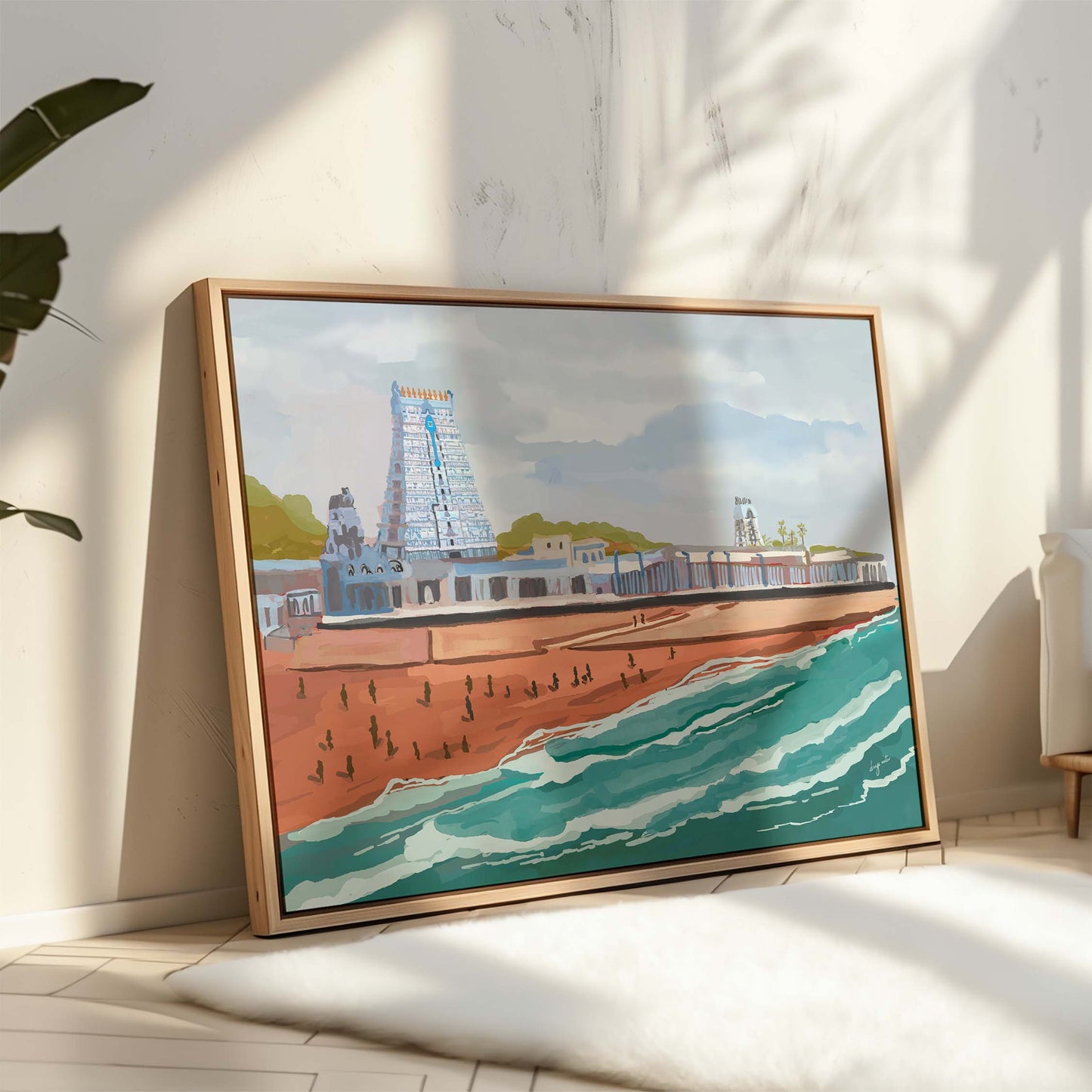 Indian heritage temple fine art print inspired by Thiruchendur’s divine seascape.