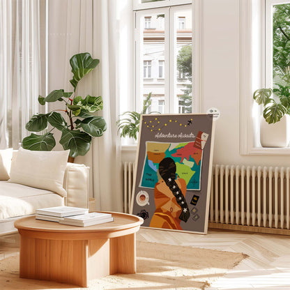 Vibrant travel art print for those who dream of distant lands.