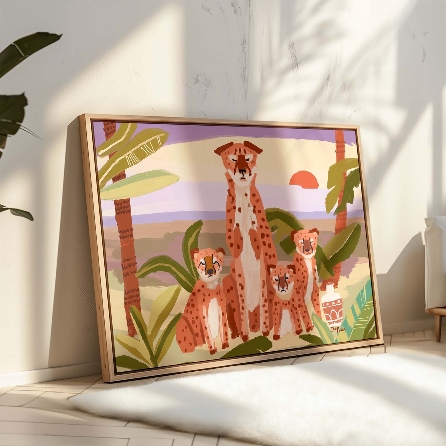 Cheetah Family at Sunset – Fine Art Print