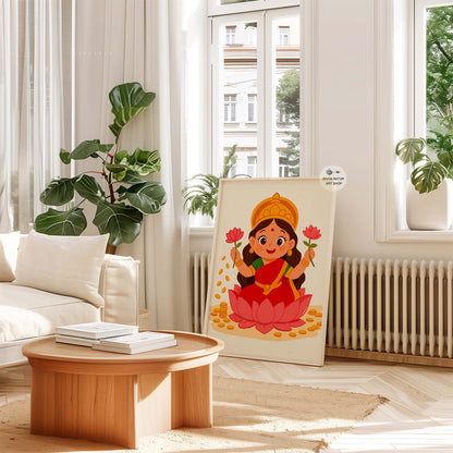 Cute and divine Baby Lakshmi illustration for festive and spiritual decor